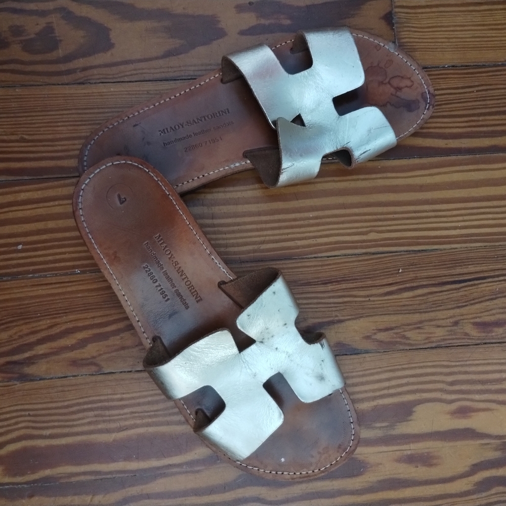 Santorini gold sandals Original Greek Hand Made